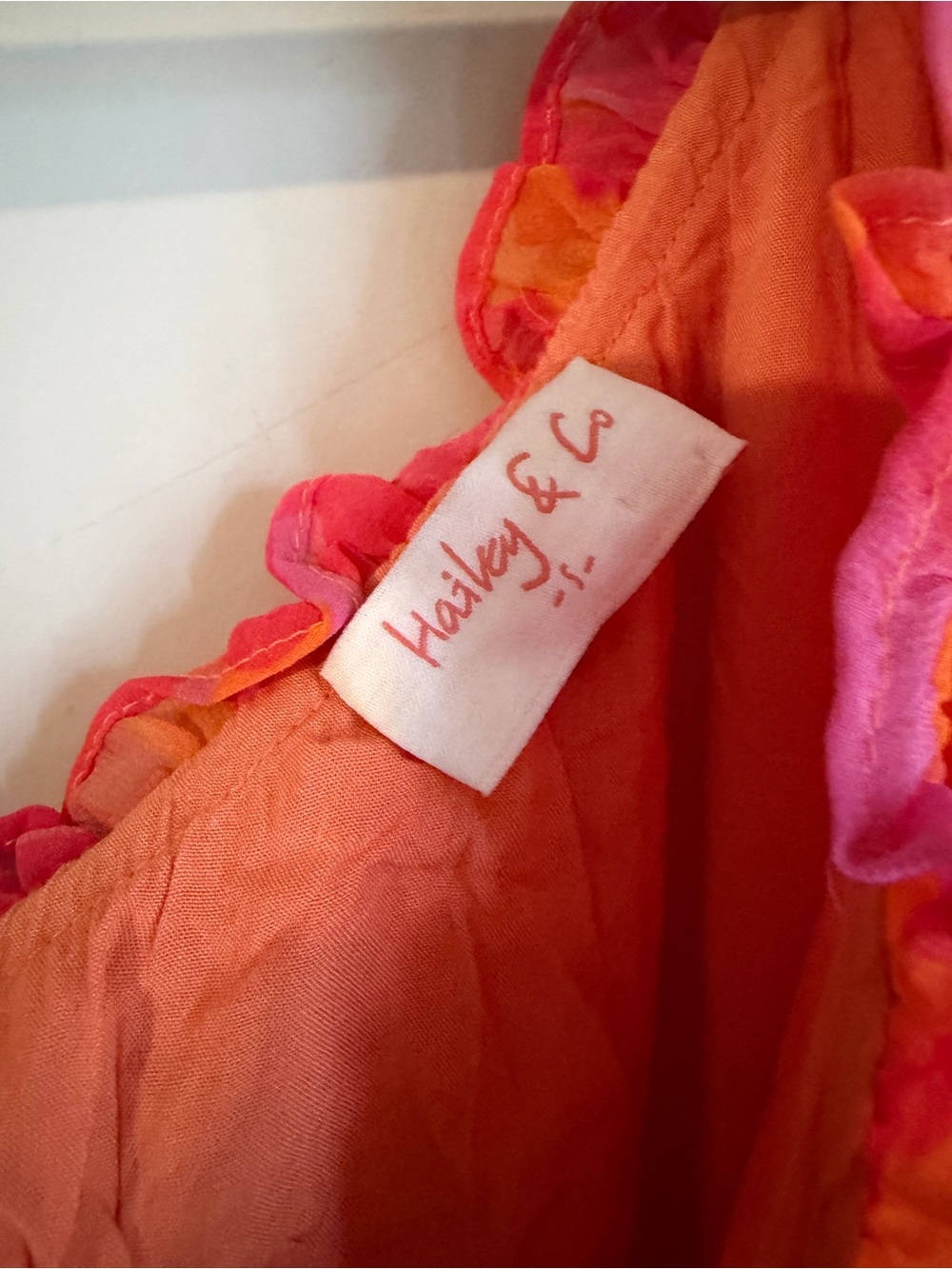 Hailey & co tangerine Vibrant Pink & Orange Floral Maxi Dress S rayon garden - Picture 7 of 10
